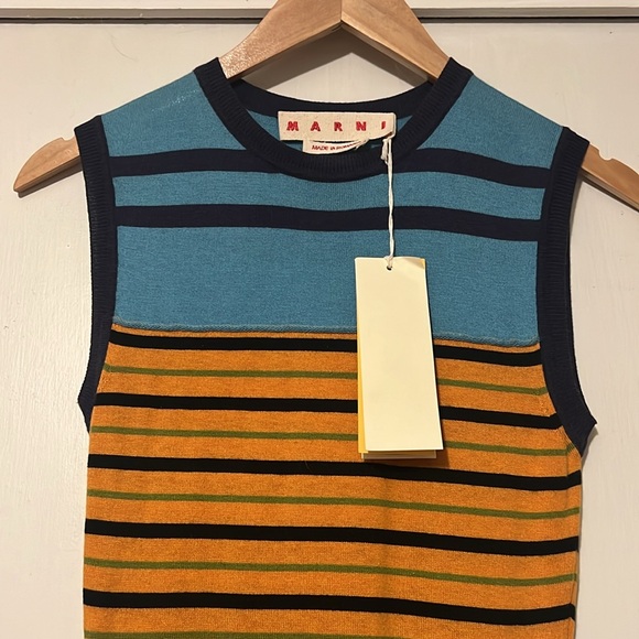 NWT Marni Sleeveless Stripe Midi Dress, size 38 (US 2) - Picture 3 of 13